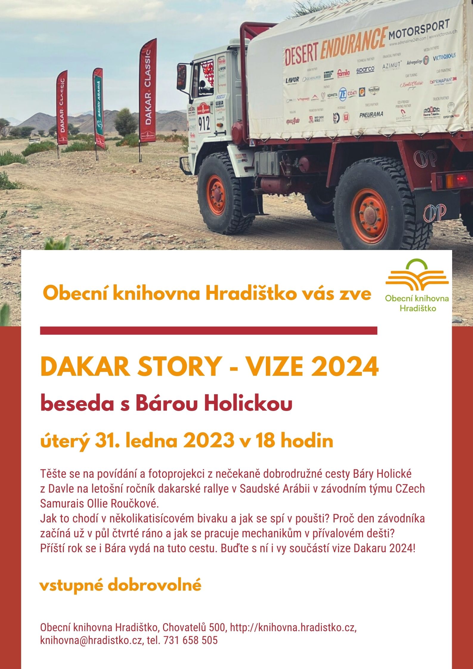Dakar story - beseda s Bárou Holickou